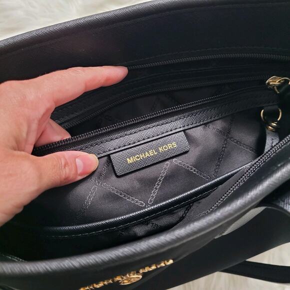 Michael Kors Eva Black Nylon Small Carryall Top Zip Tote, Shoulder Bag EUC - Picture 10 of 10